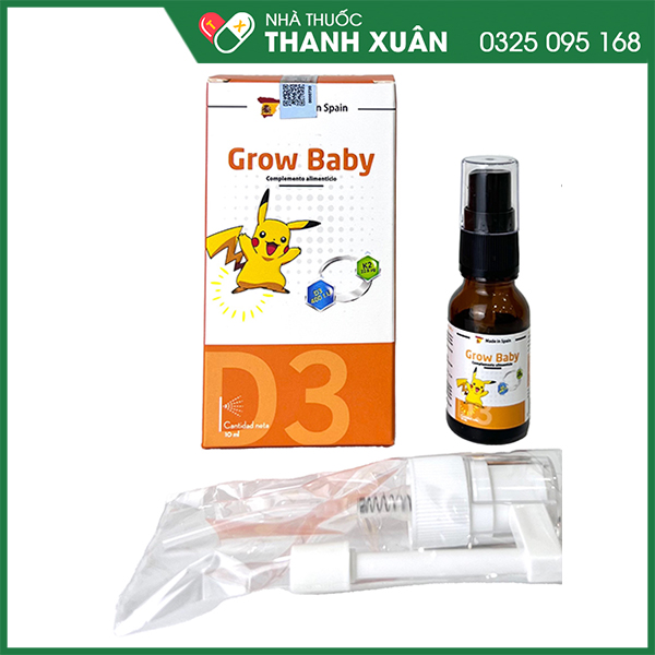 Grow Baby - Bổ sung Vitamin D3-K2 và DHA cho trẻ từ 0 tháng tuổi